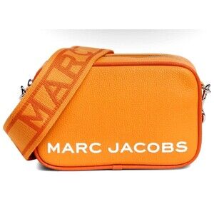 New Marc Jacobs Bold Flash Crossbody Camera Bag Pebble Leather Tangerine Multi